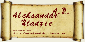 Aleksandar Mladžić vizit kartica